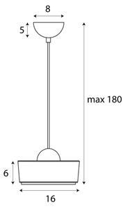 MAXLIGHT P0542 - LED ljuskrona med textilsladd LIPARI LED/6W/230V diameter 16 cm genomskinlig