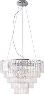 MAXLIGHT P0260 - Ljuskrona med textilsladd MONACO 15xG9/40W/230V diameter 60 cm krom