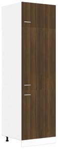 Skåp för kylskåp brun ek 60x57x207 cm konstruerat trä