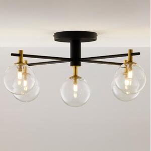 Jupiter 2035 - Ytmonterad ljuskrona FIGARO 5xG9/10W/230V svart/guld/beige/genomskinlig