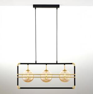 Jupiter 2027 - Ljuskrona med textilsladd FIORI 3xG9/10W/230V svart/guld/beige