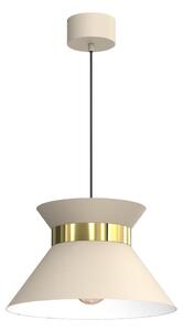 Ljuskrona med textilsladd NORGE 1xE27/15W/230V beige/guld