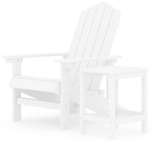 Däckstol för trädgården med bord HDPE vit