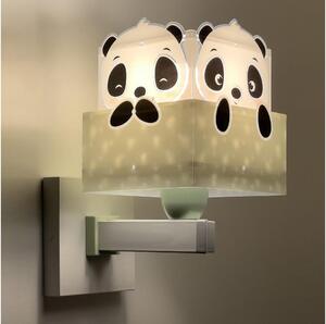 Dalber 63169H - Vägglampa för barn PANDA 1xE27/60W/230V grön