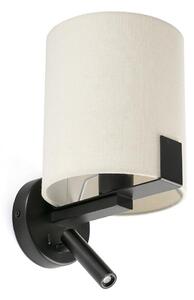 FARO 20053 - LED vägglampa NILA 1xE27/15W/230V + LED/3W grädde/svart