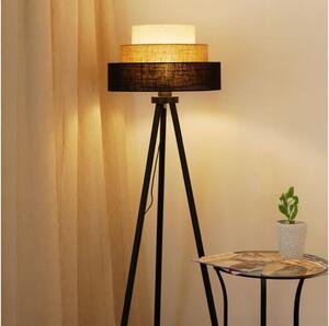 Brilagi - Golvlampa ASPEN LUNETA 1xE27/15W/230V svart/beige/grädde