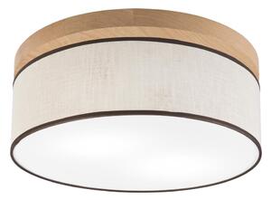 Brilagi - LED Taklampa BELLADONNA 2xE27/15W/230V diameter 40 cm grädde/ek