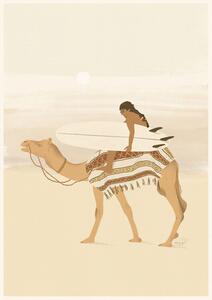 Illustration Moroccan surfing, Andi Bell Art
