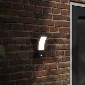 Utomhusvägglampor LED med sensorer 2 st svart gjuten aluminium
