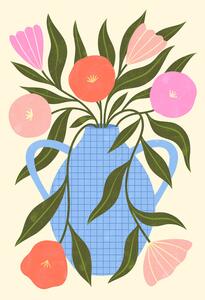 Illustration Wavy Flowers inVase, Melissa Donne