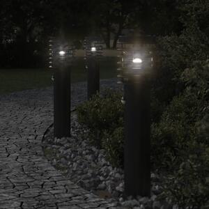 Utomhusgolvlampor med sensorer 3 st svart 60 cm rostfritt stål