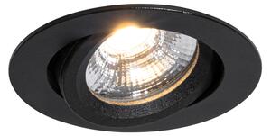 Infälld spotlight vit, vridbar 8,2 cm inkl. dimbar LED IP54 extra tunn - Pupil