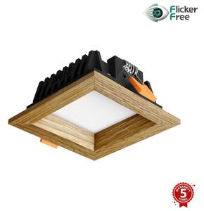 APLED - LED-lampa SQUARE WOODLINE LED/3W/230V 4000K 9x9 cm ek massivt trä