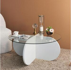 Soffbord BUBBLE 35x75 cm vit/genomskinlig