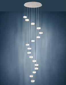 Eglo 39546 - LED Kristal dimbar ljuskrona med snöre CORLIANO 17xLED/4,5W/230V