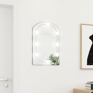 Spegel med LED-lampor 60x40 cm glas valvformad