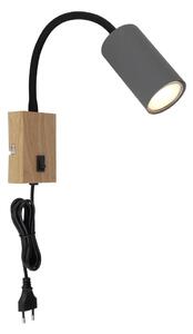 Globo 57911WG - Flexibel vägglampa ROBBY 1xGU10/25W/230V grå/brun
