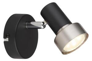 Globo 57917-1N - Väggspotlight MASON 1xGU10/25W/230V svart/silver