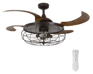 FANAWAY 212921 - LED takfläkt INDUSTRI 3xE27/4W/230V brun + +Fjärrkontrol
