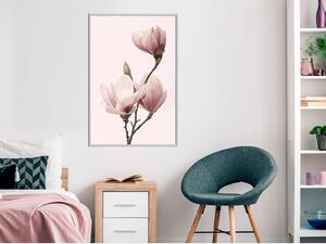 Inramad Poster / Tavla - Blooming Magnolias III - 20x30 Guldram med passepartout