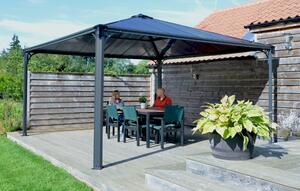 Modernt lusthus i metall Palermo 4,3 x 4,3 m Palram – Canopia Heat Block antracit
