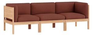 MOEBE - 3 Seater Sofa with Sides - ​​The MOEBE Modular Sofa - Modulär soffa - Re-Wool 687 / Oak - H73 x W219 x D73 cm