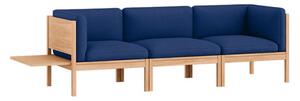 MOEBE - 3 Seater Sofa With Sides + 1 Side Table - ​​The MOEBE Modular Sofa - Modulär soffa - Field 763 / Oak - H73 x W242 x D73 cm