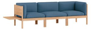 MOEBE - 3 Seater Sofa With Sides + 1 Side Table - ​​The MOEBE Modular Sofa - Modulär soffa - Field 733 / Oak - H73 x W242 x D73 cm