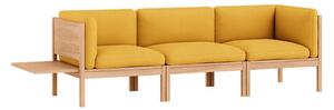 MOEBE - 3 Seater Sofa With Sides + 1 Side Table - ​​The MOEBE Modular Sofa - Modulär soffa - Field 463 / Oak - H73 x W242 x D73 cm