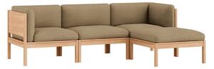 MOEBE - 3 Seater Sofa with Sides + Chaise Longue - ​​The MOEBE Modular Sofa - Modulär soffa - Autumn 221 / Oak - H73 x W219 x D146 cm