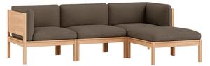 MOEBE - 3 Seater Sofa with Sides + Chaise Longue - ​​The MOEBE Modular Sofa - Modulär soffa - Autumn 361 / Oak - H73 x W219 x D146 cm