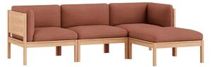 MOEBE - 3 Seater Sofa with Sides + Chaise Longue - ​​The MOEBE Modular Sofa - Modulär soffa - Autumn 551 / Oak - H73 x W219 x D146 cm
