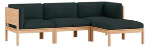 MOEBE - 3 Seater Sofa with Sides + Chaise Longue - ​​The MOEBE Modular Sofa - Modulär soffa - Autumn 971 / Oak - H73 x W219 x D146 cm
