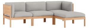 MOEBE - 3 Seater Sofa with Sides + Chaise Longue - ​​The MOEBE Modular Sofa - Modulär soffa - Autumn 101 / Oak - H73 x W219 x D146 cm
