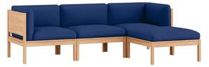 MOEBE - 3 Seater Sofa with Sides + Chaise Longue - ​​The MOEBE Modular Sofa - Modulär soffa - Field 763 / Oak - H73 x W219 x D146 cm