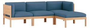 MOEBE - 3 Seater Sofa with Sides + Chaise Longue - ​​The MOEBE Modular Sofa - Modulär soffa - Field 733 / Oak - H73 x W219 x D146 cm