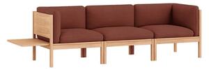 MOEBE - 3 Seater Sofa With Sides + 1 Side Table - ​​The MOEBE Modular Sofa - Modulär soffa - Re-Wool 687 / Oak - H73 x W242 x D73 cm