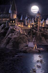 Konsttryck Harry Potter - Hogwarts full moon, (26.7 x 40 cm)