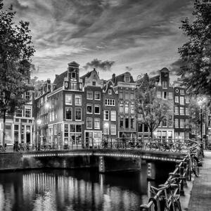 Fotografi AMSTERDAM Idyllic impression from Singel | Monochrome, Melanie Viola