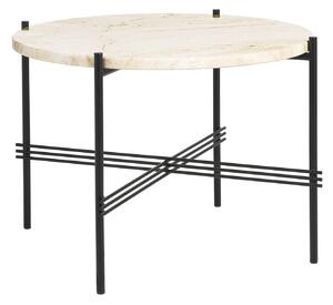 Gubi - TS Coffee Table Ø55 cm White Travertine - Soffbord - GamFratesi - Vit - Metall/Sten
