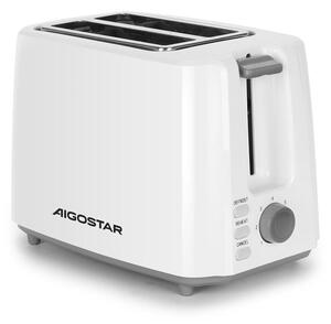 Aigostar - Brödrost för två skivor 750W/230V vit