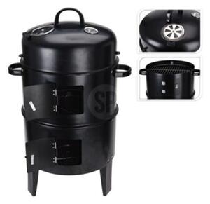 ProGarden Kolgrill med skorsten och 2 grillgaller svart