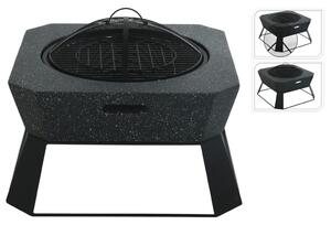 ProGarden Eldstad med grill fyrkantig 62x62x43,5 cm svart
