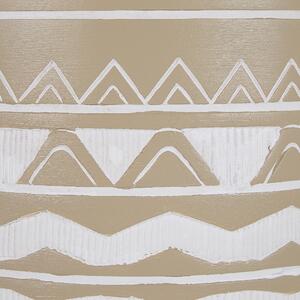 Kruka Beige Keramik 30 x 30 cm Rund Ben i massivt trä Modern skandinavisk Hög kruka Beliani