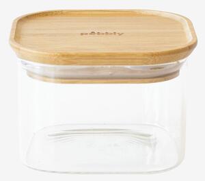 Pebbly - Fyrkantiga burkar med bambulock 500 ml - Transparent - Förvaringsburkar - Från Homeroom