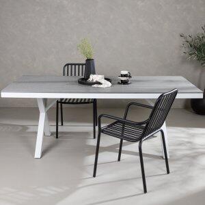 Garcia matbord 200 x 100 cm - Ljusgrå/vit