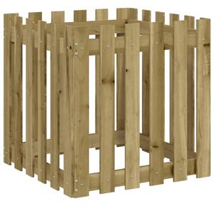 Odlingslåda med staket-design 60x60x60 cm impregnerat furu