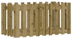 Odlingslåda med staket-design 100x50x50 cm impregnerad furu