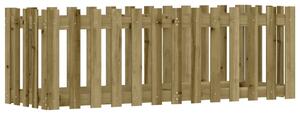 Odlingslåda med staket-design 150x50x50 cm impregnerad furu