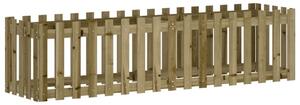 Odlingslåda med staket-design 200x50x50 cm impregnerad furu